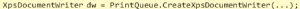 XpsDocumentWriter