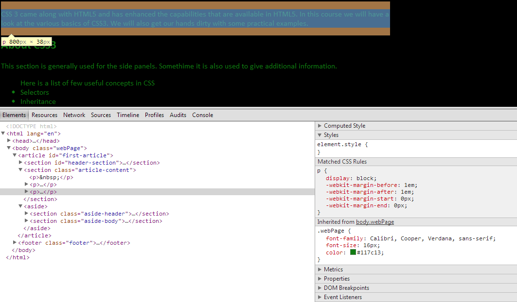 Find Element Style
