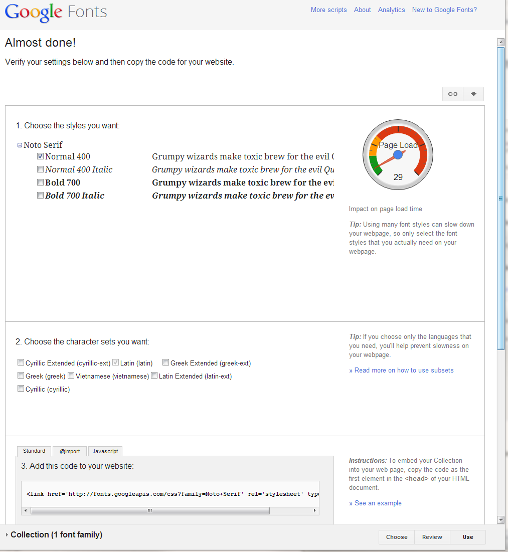 Google Web Fonts